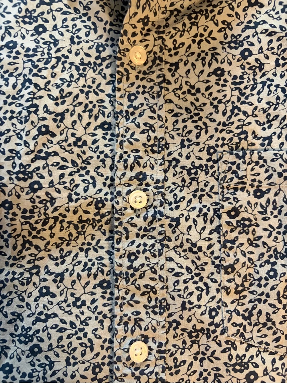 JCrew Men’s M Blue Floral Short-Sleeve Button-Down Shirt